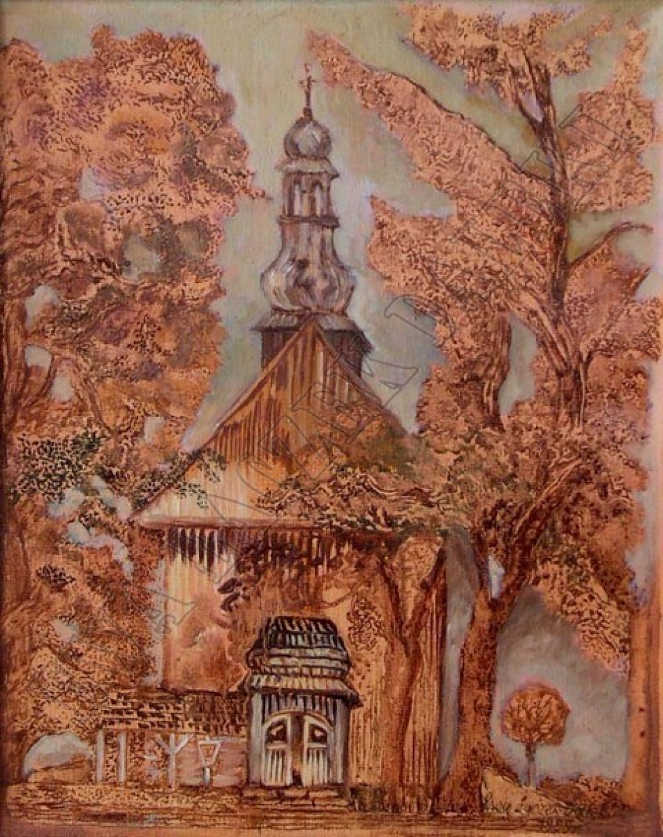 Piątkowa Góra-XVIII wieczny drewniany kościół Świętego Krzyża w Chabówce
